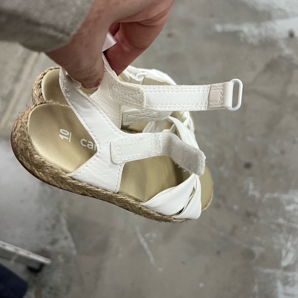 Carter's Cream Kids Sandals with Bow - Picture 2 of 5